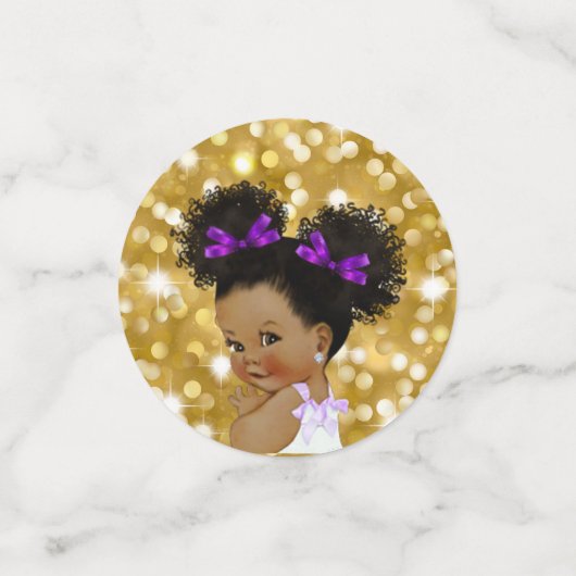 Royal African Princess Fancy Paarse goudglitter Confetti (Kleine voorkant)