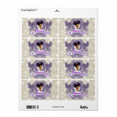 Royal African Princess-Paars Fancy Mini Champagne Etiket (Full Sheet)