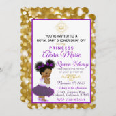Royal African Princess Paars|Gold Glitter Fancy Kaart (Voorkant / Achterkant)