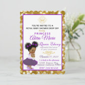Royal African Princess Paars|Gold Glitter Fancy Kaart (Staand voorkant)