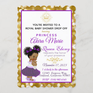 Royal African Princess Paars Gold Glitter Fancy Kaart