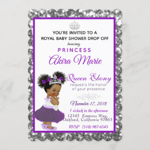 Royal African Princess Paars Silver Glitter Fancy Kaart
