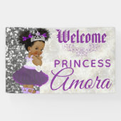 Royal African Princess Paars|Silver Glitter Fancy Spandoek (Horizontaal)