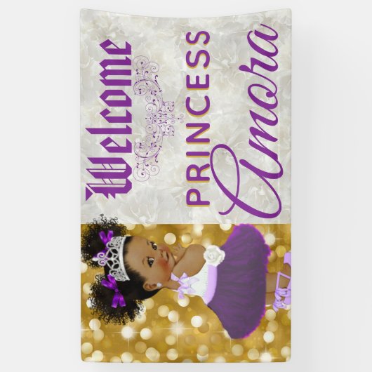 Royal African Princess Paars|Silver Glitter Fancy Spandoek (Verticaal)