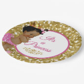 Royal African Princess Pink en Gold Glitter Fancy Papieren Bordje (Gekanteld)