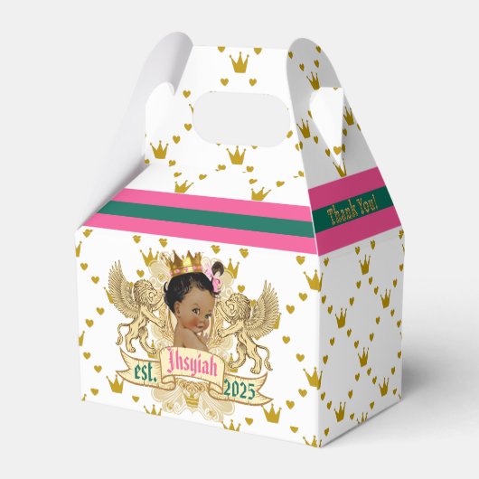 Royal African Princess Pink en Green Elegant Bedankdoosjes (Achterkant)