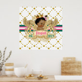Royal African Princess Pink en Green Elegant Poster (Keuken)