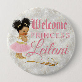 Royal African Princess Pink|Gold Fancy Ronde Button 4,0 Cm