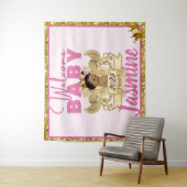 Royal African Princess Pink|Gold Glitter Backdrop Wandkleed (In situ)