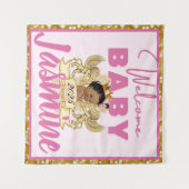 Royal African Princess Pink|Gouden Glitter Achterg Wandkleed (Voorkant (horizontaal))