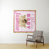 Royal African Princess Pink|Gouden Glitter Achterg Wandkleed (In Situ (horizontaal))