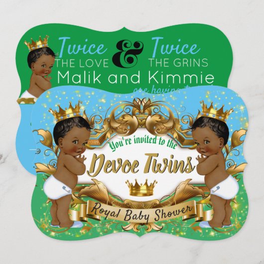 Royal African Twin {BOYS} Blauw en groen Kaart (Voorkant / Achterkant)