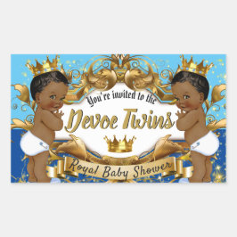 Royal African Twin BOYS| Blauw & Goud Sparkles Rechthoekige Sticker