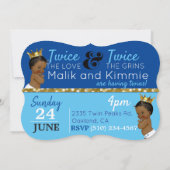 Royal African Twin {BOYS} Light|Dark Blue en Gold Kaart (Achterkant)