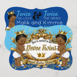 Royal African Twin {BOYS} Light|Dark Blue en Gold Kaart