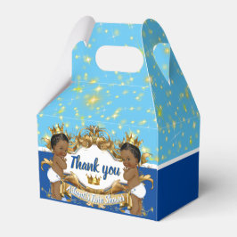 Royal African Twin Princes|Blauw & Goud Sparkles Bedankdoosjes