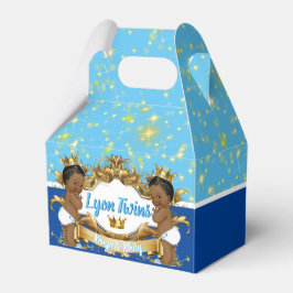Royal African Twin Princes|Blauw & Goud Sparkles Bedankdoosjes
