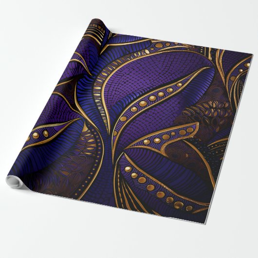 Royal Afro Wax Pattern Cadeaupapier (Uitgerold)