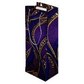 Royal Afro Wax Pattern Wijn Cadeautas (Achterkant Gekanteld)