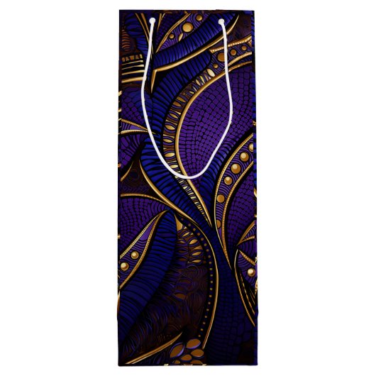 Royal Afro Wax Pattern Wijn Cadeautas (Achterkant)