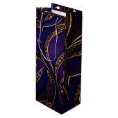 Royal Afro Wax Pattern Wijn Cadeautas (Voorkant Gekanteld)