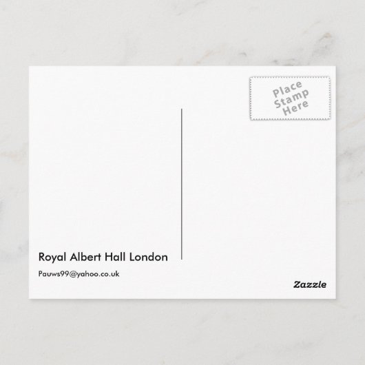 Royal Albert Hall London Briefkaart (Achterkant)