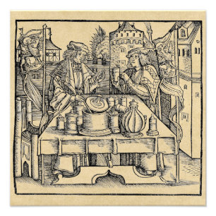 Royal Alchemist Laboratory in the Castle Foto Afdruk