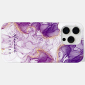Royal Amethyst GoldGlitter Waterverf  Case-Mate iPhone Case (Achterkant (horizontaal))