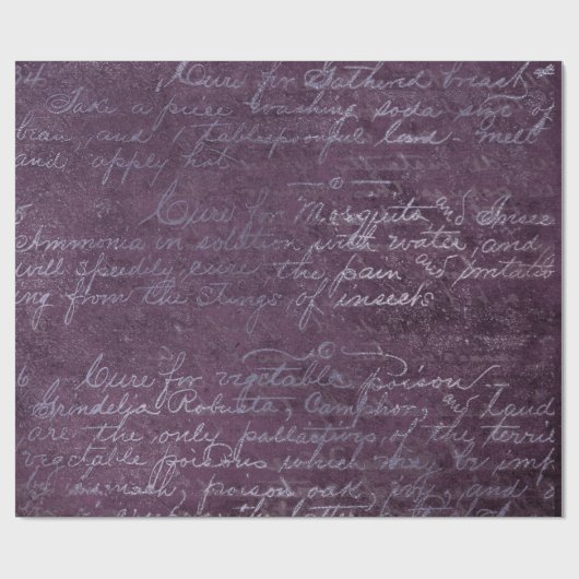 Royal Amethyst Paars Old Script Cadeaupapier (Vlak)