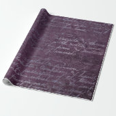 Royal Amethyst Paars Old Script Cadeaupapier (Uitgerold)