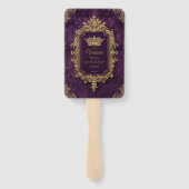 Royal Amethyst Quinceañera, op maat Handwaaier (Achterkant)