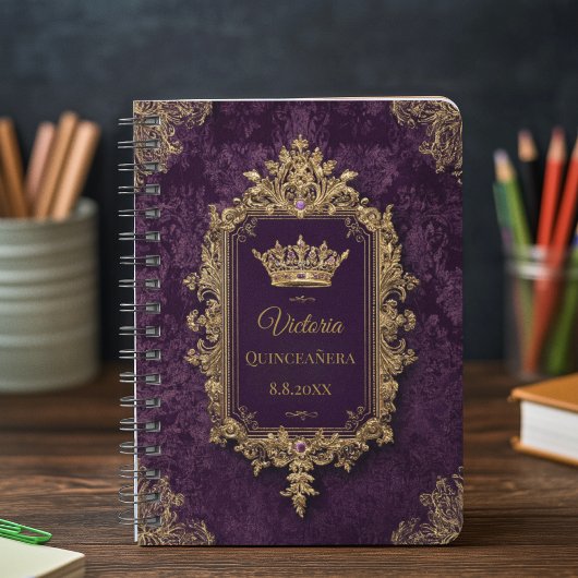 Royal Amethyst Quinceañera, op maat Planner