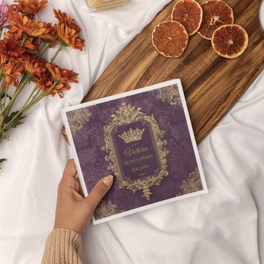 Royal Amethyst Quinceañera, op maat Servet