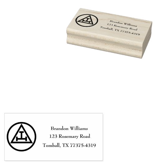 Royal Arch Vrijmetselaar Vierkant Kompas Rubberstempel (Gestempeld)