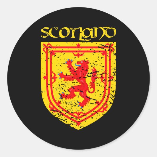 Royal Arms of Scotland Leeuw Rampant N Ronde Sticker (Voorkant)