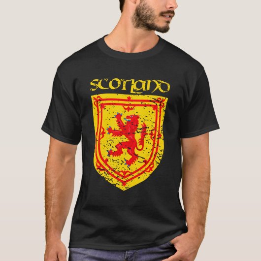 Royal Arms of Scotland Leeuw Rampant N T-shirt (Voorkant)