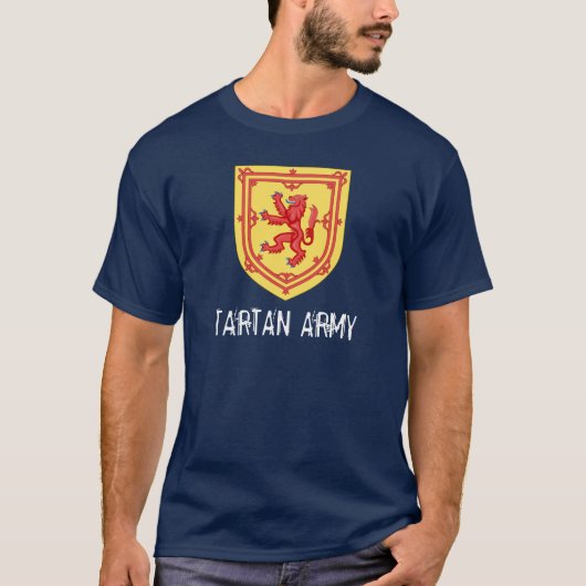 Royal Arms of Scotland Tartan Army T-Shirt  (Voorkant)