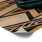 Royal Art Deco Lion Statue Gold Foil Poster (Hoek)