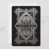 Royal Art Deco Wedding Invitations - Silver Foil Kaart (Voorkant)