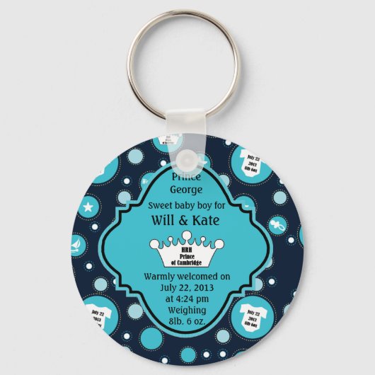 Royal Baby Boy voor William en Catherine 2013 Sleutelhanger (Voorkant)
