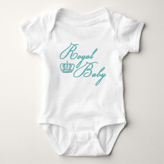 Royal Baby in blauw met kroon Romper (Voorkant)