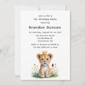 Royal Baby Lion 1e. verjaardagsfeestje Kaart (Voorkant)