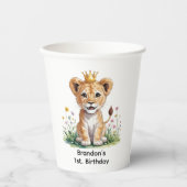 Royal Baby Lion 1e. verjaardagsfeestje Papieren Bekers (Voorkant)