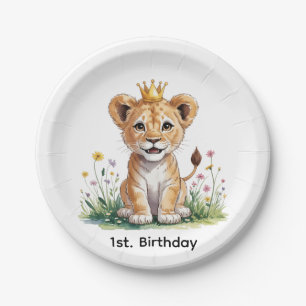 Royal Baby Lion 1e. verjaardagsfeestje Papieren Bordje