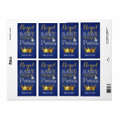 Royal Baby Making Potion Blauw & Gouden flesetiket Etiket (Full Sheet)