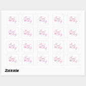 Royal Baby roze met kroon Vierkante Sticker (Vel)