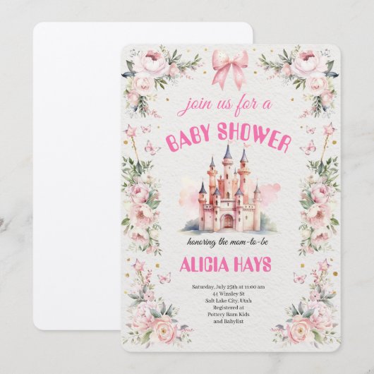 Royal Baby Shower in the Dream Castle Kaart (Voorkant / Achterkant)