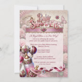 Royal Baby shower Invitation  Bloemenjuweel Kaart (Achterkant)
