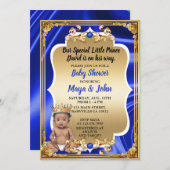 Royal Baby shower Invitation Donkerdere huidskleur Kaart (Voorkant / Achterkant)