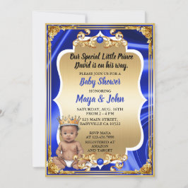 Royal Baby shower Invitation Donkerdere huidskleur Kaart